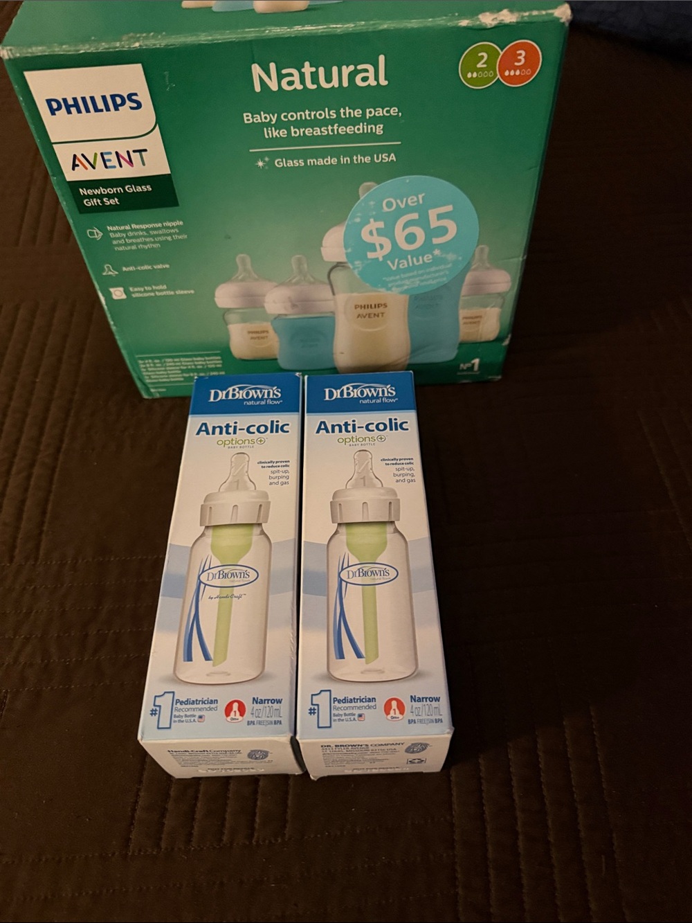 NATURAL LIFE Kids Bottle Gift Set in Green and White